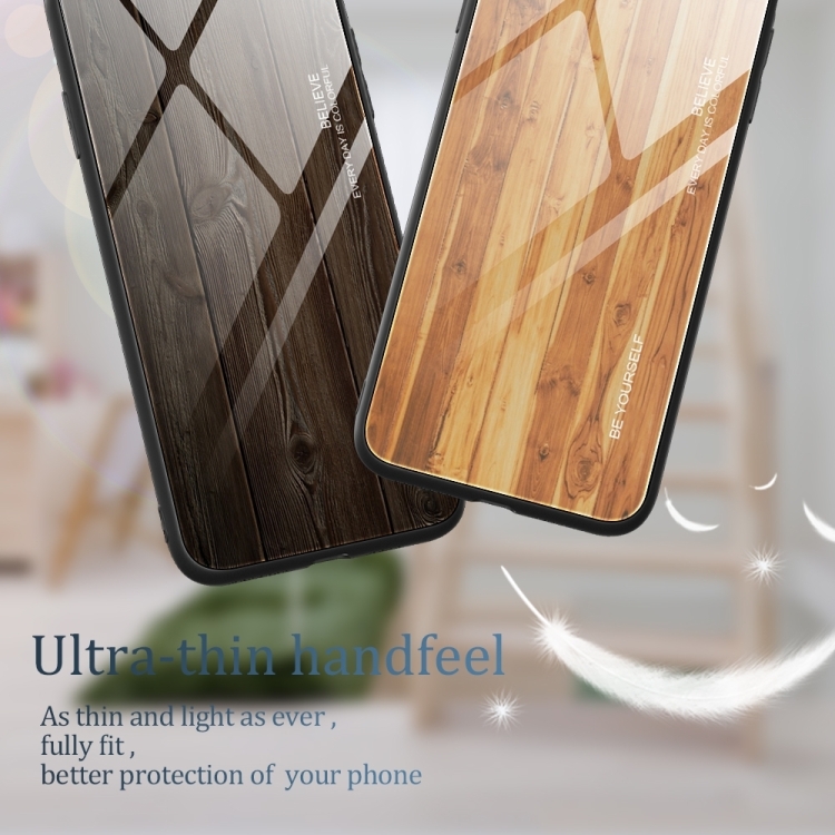 For Samsung Galaxy S24 FE 5G Wood Grain Glass Phone Case(Black) For Samsung Galaxy S24 FE 5G Wood Grain Glass Phone Case(Black)