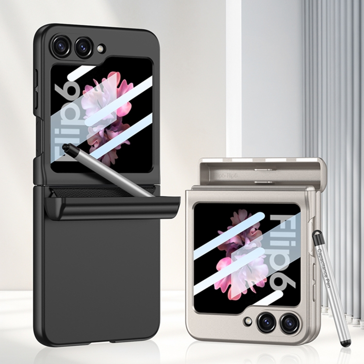 For Samsung Galaxy Z Flip6 GKK Integrated Magnetic Full Coverage Flip Phone Case with Pen Box+Pen(Purple) For Samsung Galaxy Z Flip6 GKK Integrated Magnetic Full Coverage Flip Phone Case with Pen Box+Pen(Purple)