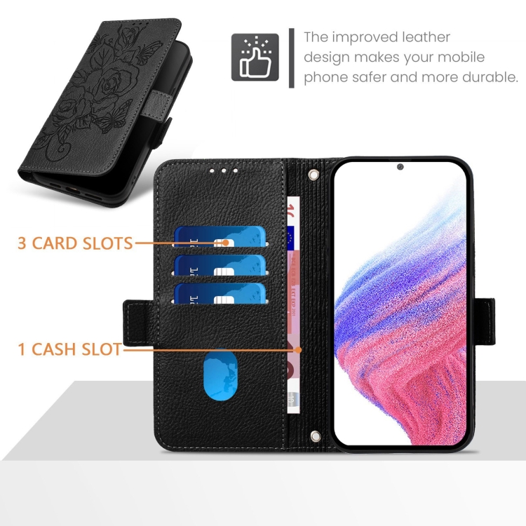 For Samsung Galaxy S20 FE 5G / 4G Embossed Rose RFID Anti-theft Leather Phone Case(Black) For Samsung Galaxy S20 FE 5G / 4G Embossed Rose RFID Anti-theft Leather Phone Case(Black)