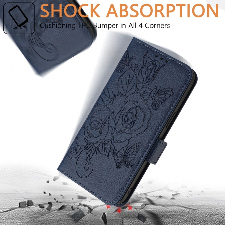 For Samsung Galaxy S21 Ultra 5G Embossed Rose RFID Anti-theft Leather Phone Case(Dark Blue) For Samsung Galaxy S21 Ultra 5G Embossed Rose RFID Anti-theft Leather Phone Case(Dark Blue)