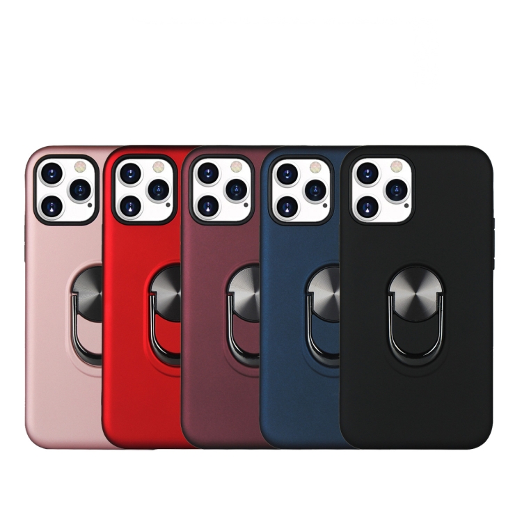 For iPhone 12 mini 360 Rotary Multifunctional Stent PC+TPU Case with Magnetic Invisible Holder(Jujube Red)