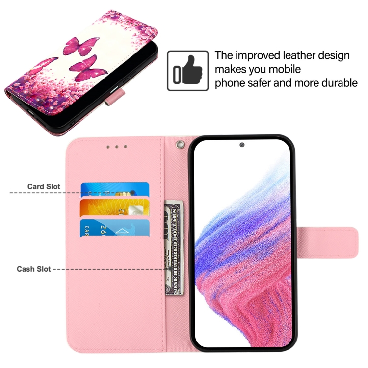 For Samsung Galaxy S24 FE 5G 3D Painting Horizontal Flip Leather Phone Case(Rose Butterfly) For Samsung Galaxy S24 FE 5G 3D Painting Horizontal Flip Leather Phone Case(Rose Butterfly)