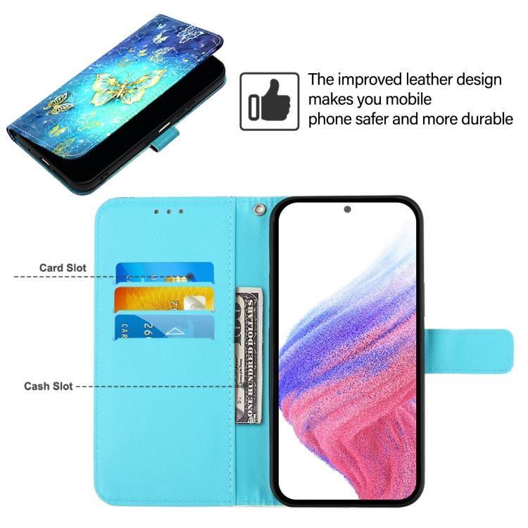 For Samsung Galaxy S25 5G 3D Painting Horizontal Flip Leather Phone Case(Golden Butterfly) For Samsung Galaxy S25 5G 3D Painting Horizontal Flip Leather Phone Case(Golden Butterfly)