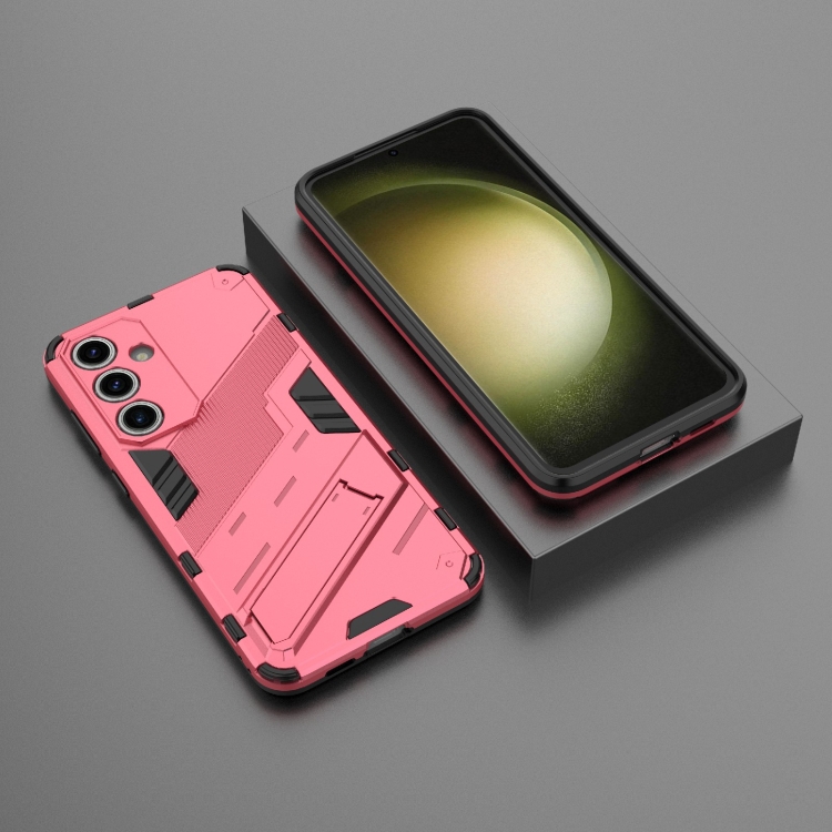 For Samsung Galaxy S24 FE 5G Punk Armor 2 in 1 PC + TPU Shockproof Phone Case with Invisible Holder(Light Red) For Samsung Galaxy S24 FE 5G Punk Armor 2 in 1 PC + TPU Shockproof Phone Case with Invisible Holder(Light Red)
