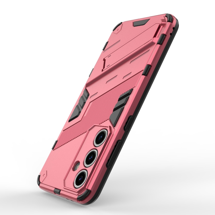 For Samsung Galaxy S24 FE 5G Punk Armor 2 in 1 PC + TPU Shockproof Phone Case with Invisible Holder(Light Red) For Samsung Galaxy S24 FE 5G Punk Armor 2 in 1 PC + TPU Shockproof Phone Case with Invisible Holder(Light Red)
