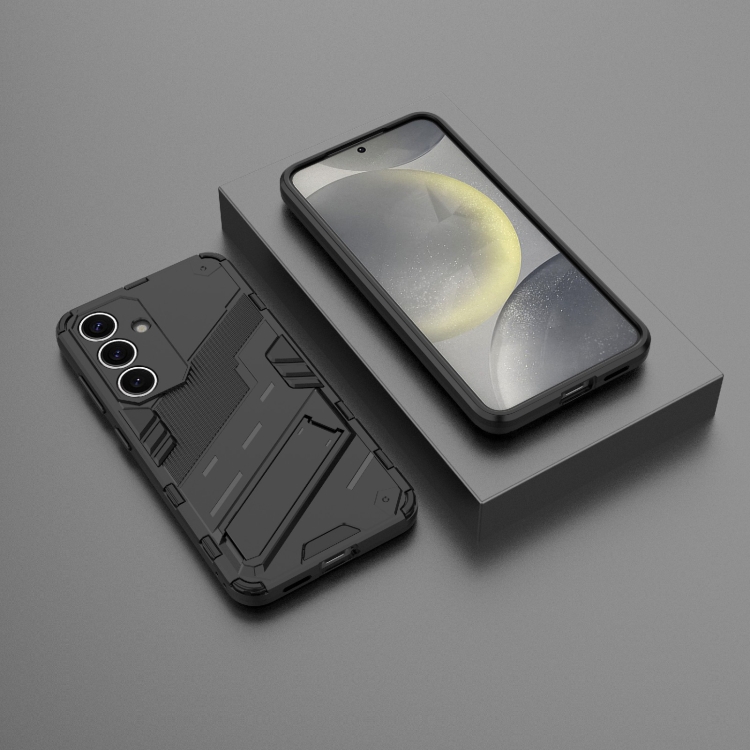 For Samsung Galaxy S25 5G Punk Armor 2 in 1 PC + TPU Shockproof Phone Case with Invisible Holder(Black) For Samsung Galaxy S25 5G Punk Armor 2 in 1 PC + TPU Shockproof Phone Case with Invisible Holder(Black)