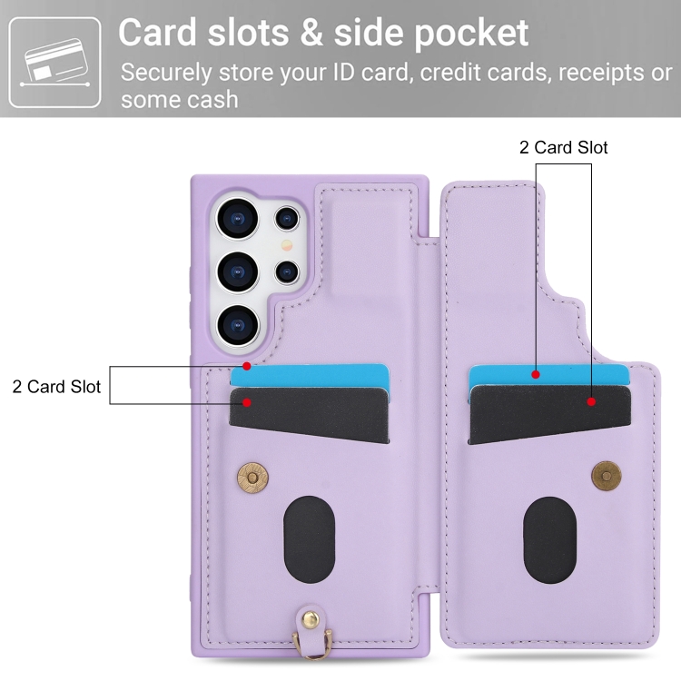 For Samsung Galaxy S24 Ultra 5G Crossbody Flower Pattern Leather Phone Case(Purple) For Samsung Galaxy S24 Ultra 5G Crossbody Flower Pattern Leather Phone Case(Purple)