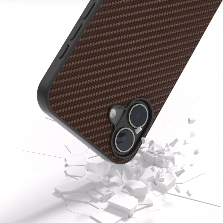 For iPhone 16 Carbon Fiber Texture Protective Phone Case(Dark Brown) For iPhone 16 Carbon Fiber Texture Protective Phone Case(Dark Brown)