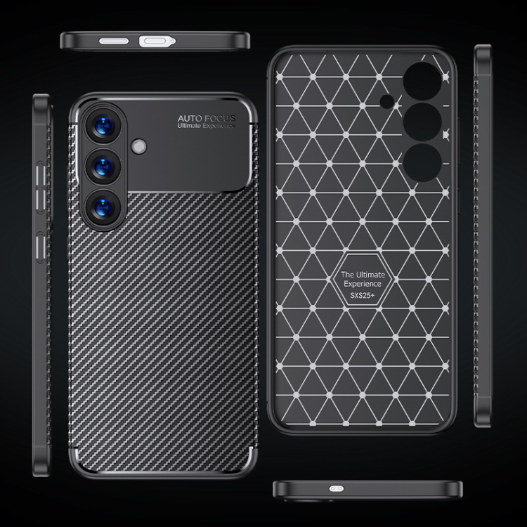 For Samsung Galaxy S25 5G Carbon Fiber Texture Shockproof TPU Phone Case(Black) For Samsung Galaxy S25 5G Carbon Fiber Texture Shockproof TPU Phone Case(Black)