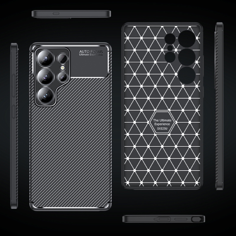 For Samsung Galaxy S25 Ultra 5G Carbon Fiber Texture Shockproof TPU Phone Case(Black) For Samsung Galaxy S25 Ultra 5G Carbon Fiber Texture Shockproof TPU Phone Case(Black)