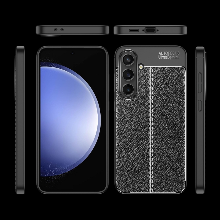 For Samsung Galaxy S24 FE 5G Litchi Texture Shockproof TPU Phone Case(Black) For Samsung Galaxy S24 FE 5G Litchi Texture Shockproof TPU Phone Case(Black)
