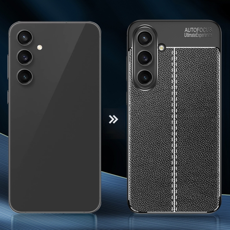 For Samsung Galaxy S24 FE 5G Litchi Texture Shockproof TPU Phone Case(Black) For Samsung Galaxy S24 FE 5G Litchi Texture Shockproof TPU Phone Case(Black)