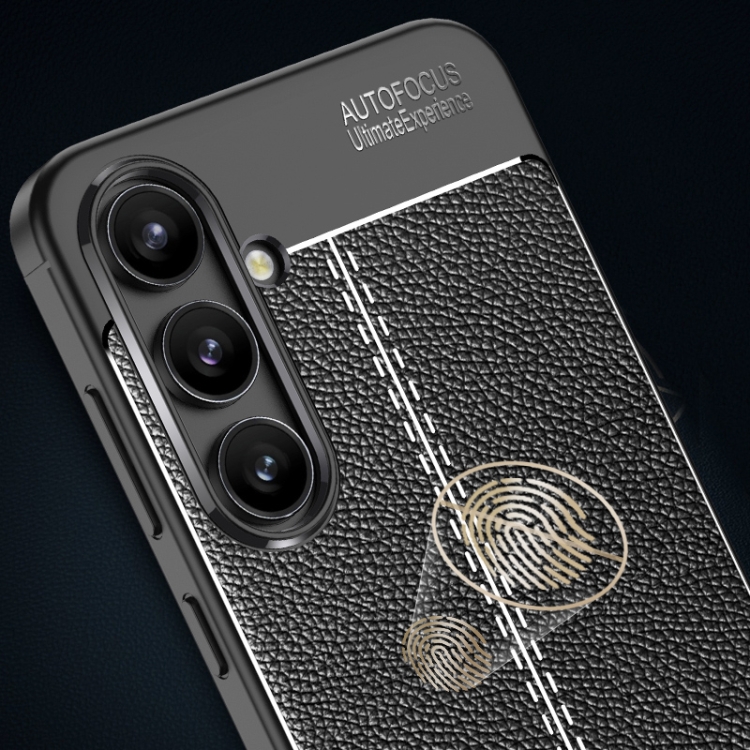 For Samsung Galaxy S24 FE 5G Litchi Texture Shockproof TPU Phone Case(Black) For Samsung Galaxy S24 FE 5G Litchi Texture Shockproof TPU Phone Case(Black)