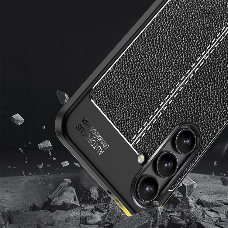 For Samsung Galaxy S24 FE 5G Litchi Texture Shockproof TPU Phone Case(Black) For Samsung Galaxy S24 FE 5G Litchi Texture Shockproof TPU Phone Case(Black)