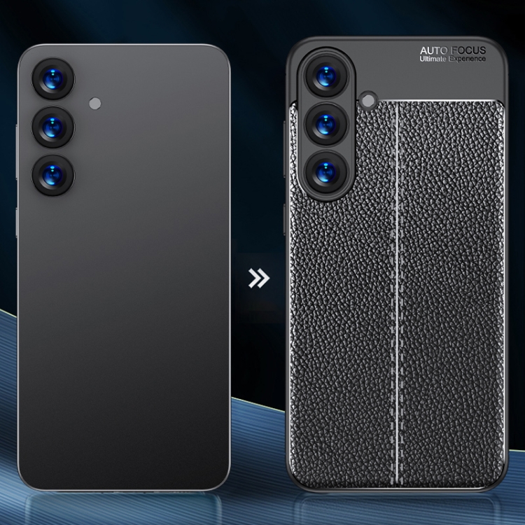 For Samsung Galaxy S25 5G Litchi Texture Shockproof TPU Phone Case(Black) For Samsung Galaxy S25 5G Litchi Texture Shockproof TPU Phone Case(Black)