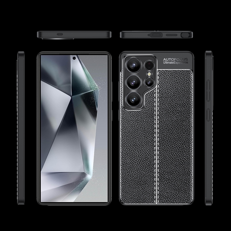 For Samsung Galaxy S25 Ultra 5G Litchi Texture Shockproof TPU Phone Case(Black) For Samsung Galaxy S25 Ultra 5G Litchi Texture Shockproof TPU Phone Case(Black)