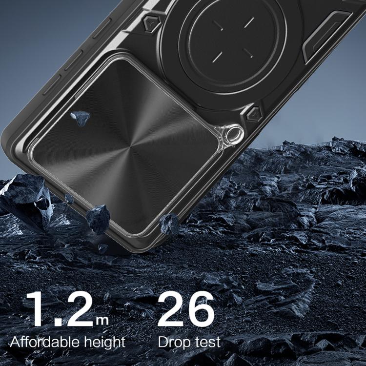 For Xiaomi 15 CD Texture Sliding Camshield Magnetic Holder Phone Case(Silver)