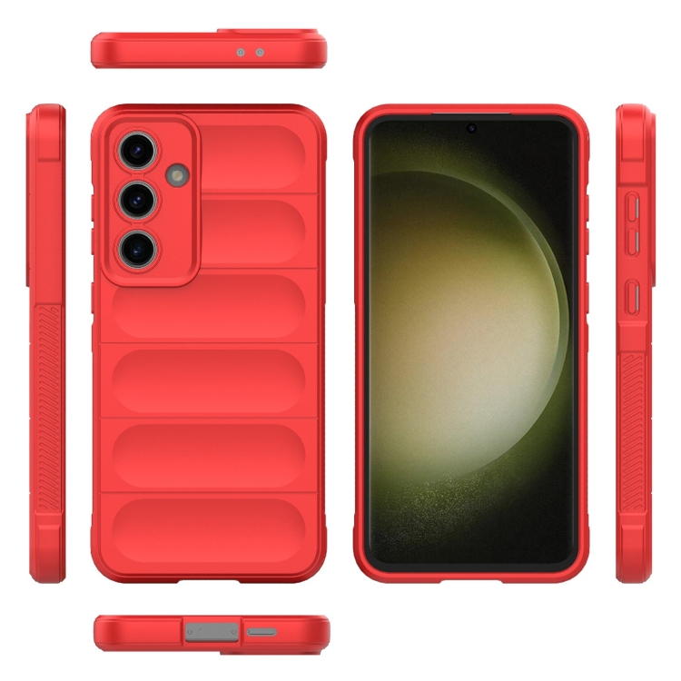 For Samsung Galaxy S24 FE 5G Magic Shield TPU + Flannel Phone Case(Red) For Samsung Galaxy S24 FE 5G Magic Shield TPU + Flannel Phone Case(Red)