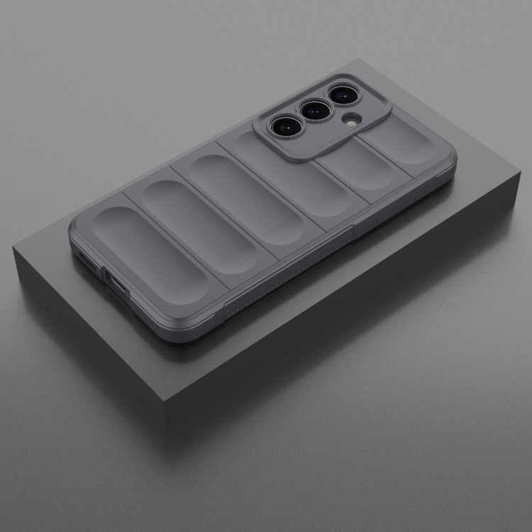 For Samsung Galaxy S25 5G Magic Shield TPU + Flannel Phone Case(Dark Grey)