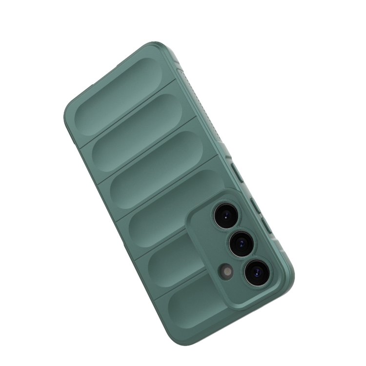For Samsung Galaxy S25 5G Magic Shield TPU + Flannel Phone Case(Dark Grey)