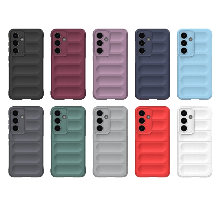 For Samsung Galaxy S25 5G Magic Shield TPU + Flannel Phone Case(Dark Grey)