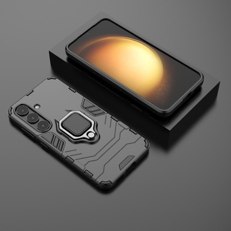 For Samsung Galaxy S25 5G PC + TPU Shockproof Protective Phone Case with Magnetic Ring Holder(Black)