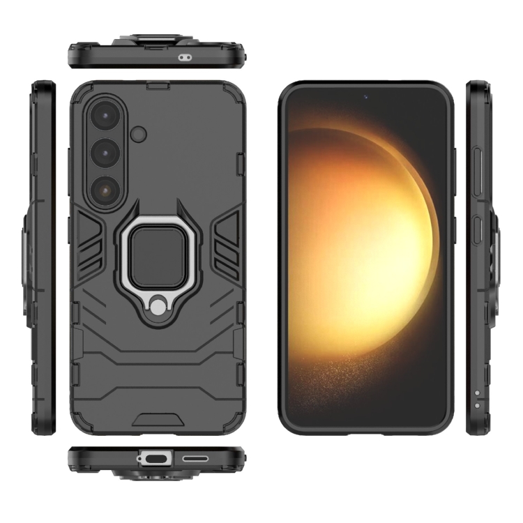 For Samsung Galaxy S25 5G PC + TPU Shockproof Protective Phone Case with Magnetic Ring Holder(Black)