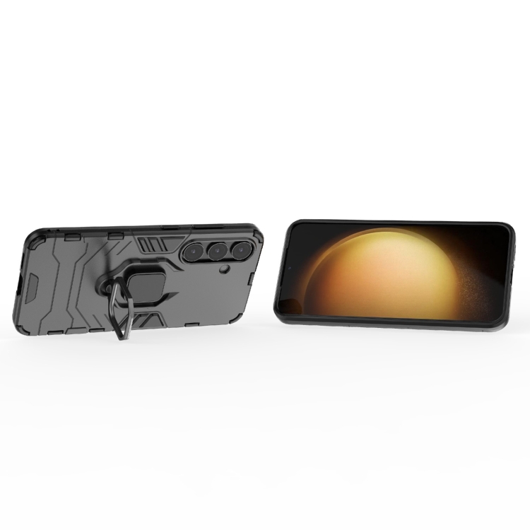 For Samsung Galaxy S25 5G PC + TPU Shockproof Protective Phone Case with Magnetic Ring Holder(Black)