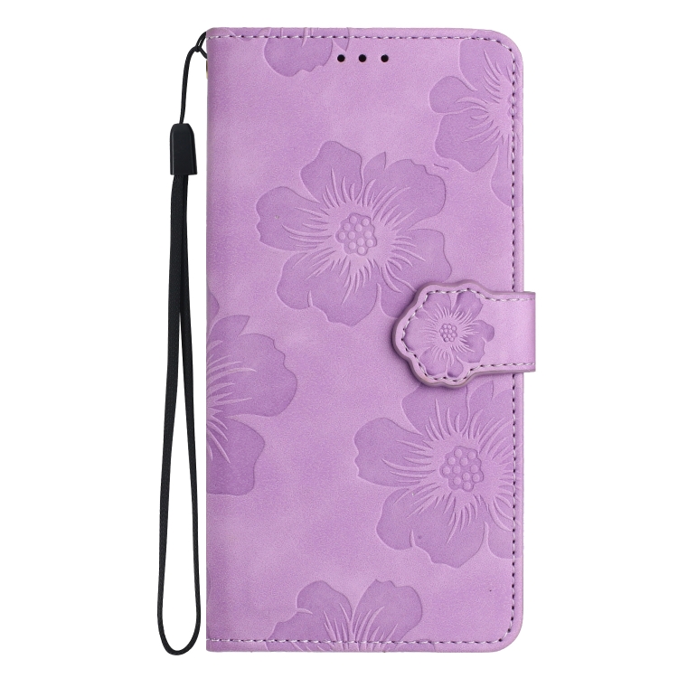 For Samsung Galaxy S25+ 5G Flower Embossing Pattern Leather Phone Case(Purple) For Samsung Galaxy S25+ 5G Flower Embossing Pattern Leather Phone Case(Purple)