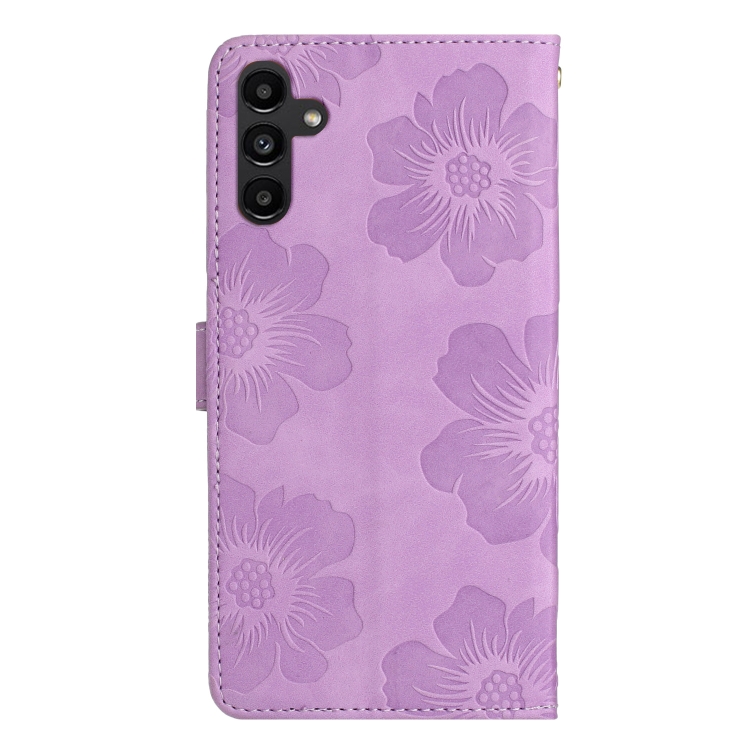 For Samsung Galaxy S25+ 5G Flower Embossing Pattern Leather Phone Case(Purple) For Samsung Galaxy S25+ 5G Flower Embossing Pattern Leather Phone Case(Purple)