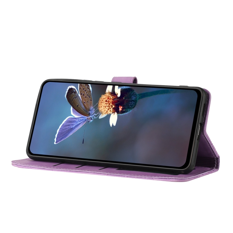 For Samsung Galaxy S25+ 5G Flower Embossing Pattern Leather Phone Case(Purple) For Samsung Galaxy S25+ 5G Flower Embossing Pattern Leather Phone Case(Purple)