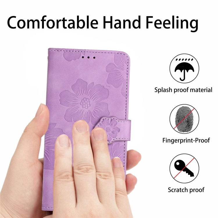 For Samsung Galaxy S25+ 5G Flower Embossing Pattern Leather Phone Case(Purple) For Samsung Galaxy S25+ 5G Flower Embossing Pattern Leather Phone Case(Purple)