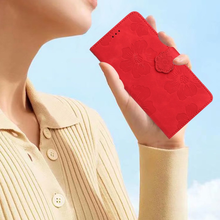 For Samsung Galaxy S25 Ultra 5G Flower Embossing Pattern Leather Phone Case(Red) For Samsung Galaxy S25 Ultra 5G Flower Embossing Pattern Leather Phone Case(Red)