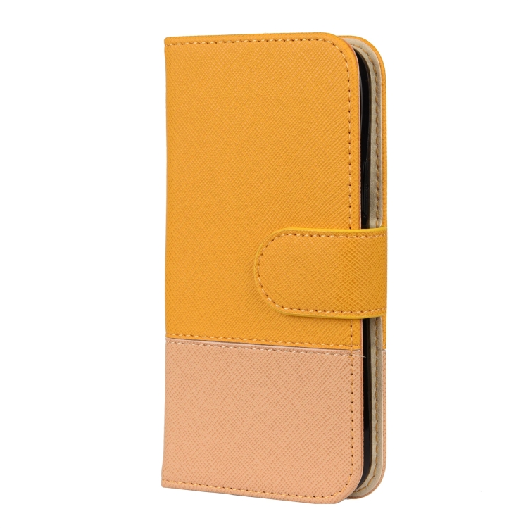 For iPhone 12 Pro Max Splicing Color Horizontal Flip Leather Case with Holder & Photo Frame & Card Slots & Wallet(Yellow) For iPhone 12 Pro Max Splicing Color Horizontal Flip Leather Case with Holder & Photo Frame & Card Slots & Wallet(Yellow)