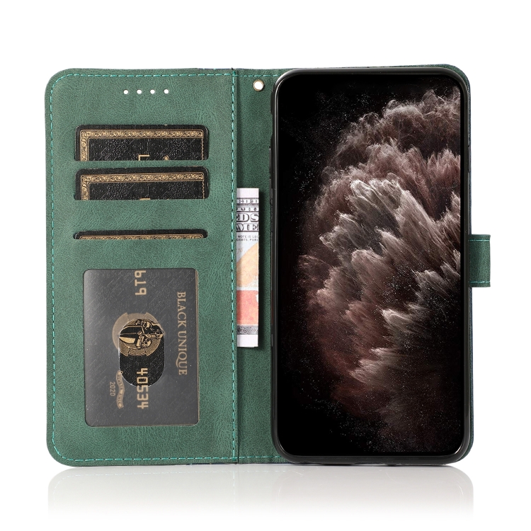 For Samsung Galaxy S25 5G Dual-color Stitching Leather Phone Case(Blue Green) For Samsung Galaxy S25 5G Dual-color Stitching Leather Phone Case(Blue Green)