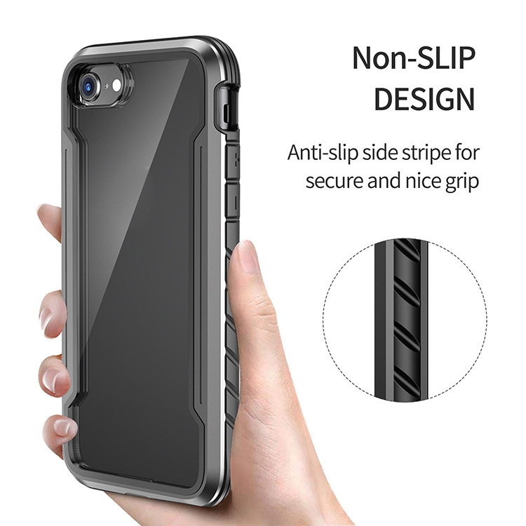 For iPhone SE 2022 / SE 2020 / 8 / 7 Blade Metal Clear PC + TPU Shocproof Protective Case(Red) For iPhone SE 2022 / SE 2020 / 8 / 7 Blade Metal Clear PC + TPU Shocproof Protective Case(Red)