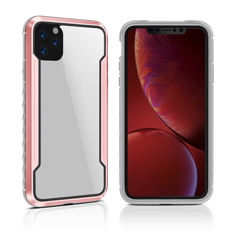 For iPhone 11 Pro Blade Metal Clear PC + TPU Shocproof Protective Case(Rose Gold) For iPhone 11 Pro Blade Metal Clear PC + TPU Shocproof Protective Case(Rose Gold)