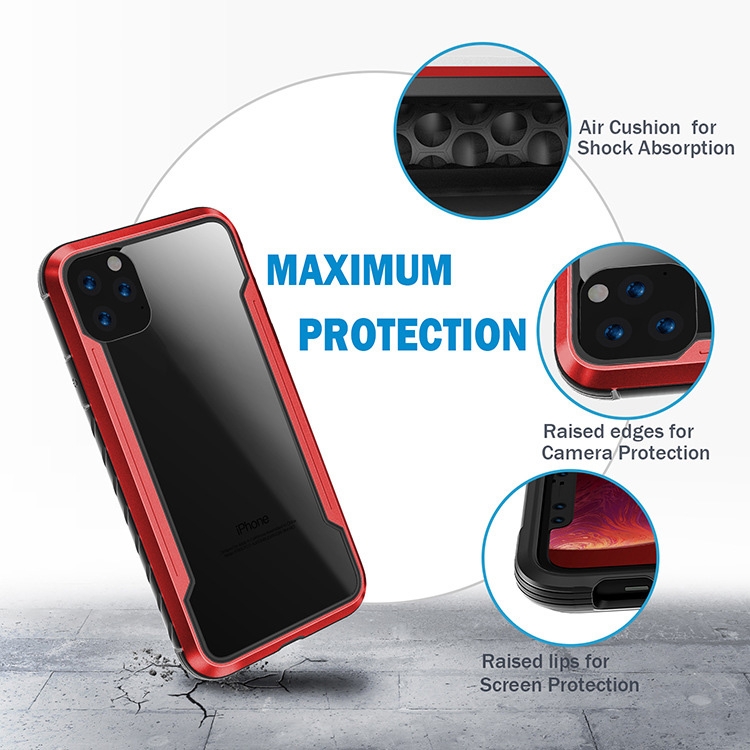 For iPhone 11 Pro Blade Metal Clear PC + TPU Shocproof Protective Case(Rose Gold) For iPhone 11 Pro Blade Metal Clear PC + TPU Shocproof Protective Case(Rose Gold)