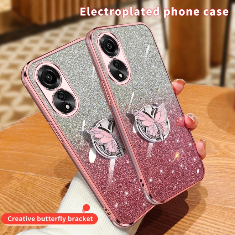 Yarxiawin Pour Coque OPPO A78 5g Glitter Silicone Fleur, Etui OPPO A78 5g Coque OPPO A58 Transparent Brillant Luxe Case Fine Violet (Violet