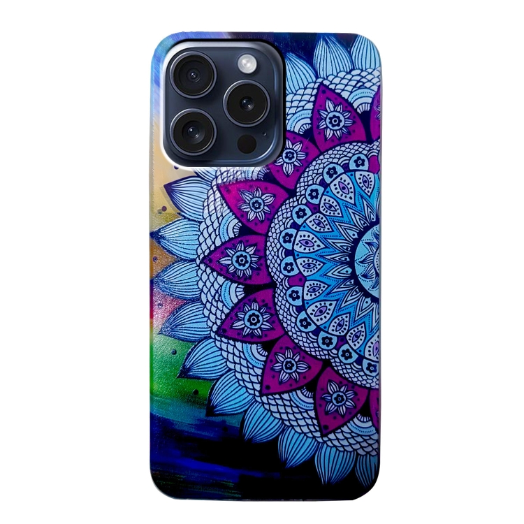 For iPhone 16 Pro Max Colored Drawing Pattern TPU Phone Case(Half-flower) For iPhone 16 Pro Max Colored Drawing Pattern TPU Phone Case(Half-flower)