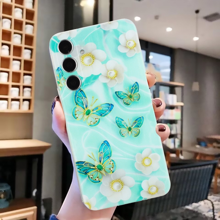 For Samsung Galaxy S24 FE 5G Colorful Painting Pattern TPU Phone Case(Butterflies) For Samsung Galaxy S24 FE 5G Colorful Painting Pattern TPU Phone Case(Butterflies)
