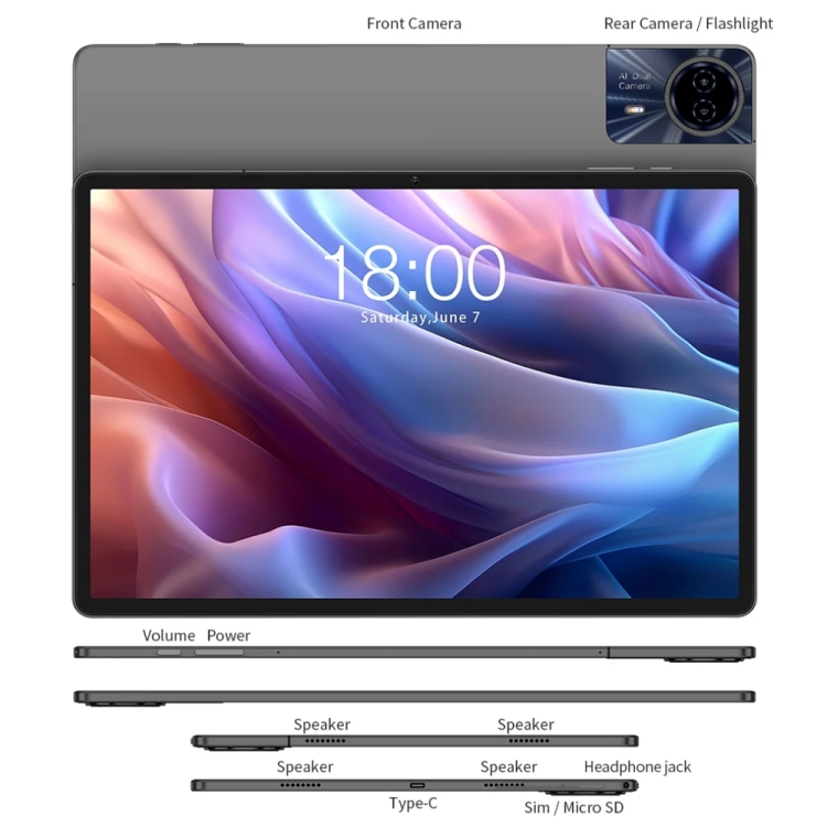 TECLAST T65 MAX 256GB 13インチ　Androidタブレット Teclast T65 Max、13インチ Android 14 タブレットのスペック
