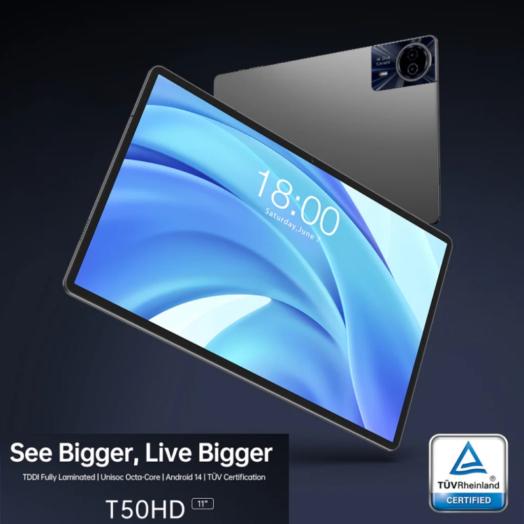 Teclast T50HD タブレット PC 11 インチ、6GB+256GB、Android 14
