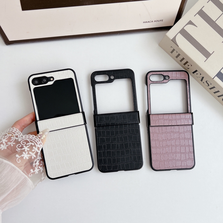 For Samsung Galaxy Z Flip6 5G Crocodile Pattern PC Foldable Phone Case with Hinge(Pink Purple) For Samsung Galaxy Z Flip6 5G Crocodile Pattern PC Foldable Phone Case with Hinge(Pink Purple)