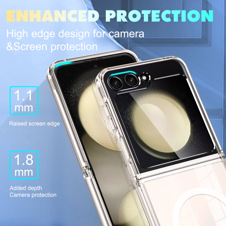 For Samsung Galaxy Z Flip6 5G MagSafe Transparent Shockproof PC Folding Phone Case For Samsung Galaxy Z Flip6 5G MagSafe Transparent Shockproof PC Folding Phone Case
