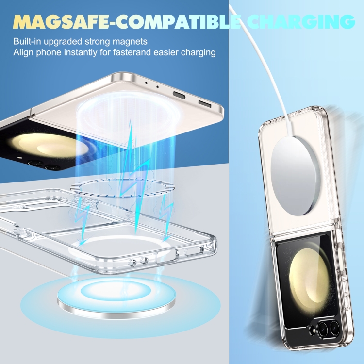 For Samsung Galaxy Z Flip6 5G MagSafe Transparent Shockproof PC Folding Phone Case For Samsung Galaxy Z Flip6 5G MagSafe Transparent Shockproof PC Folding Phone Case