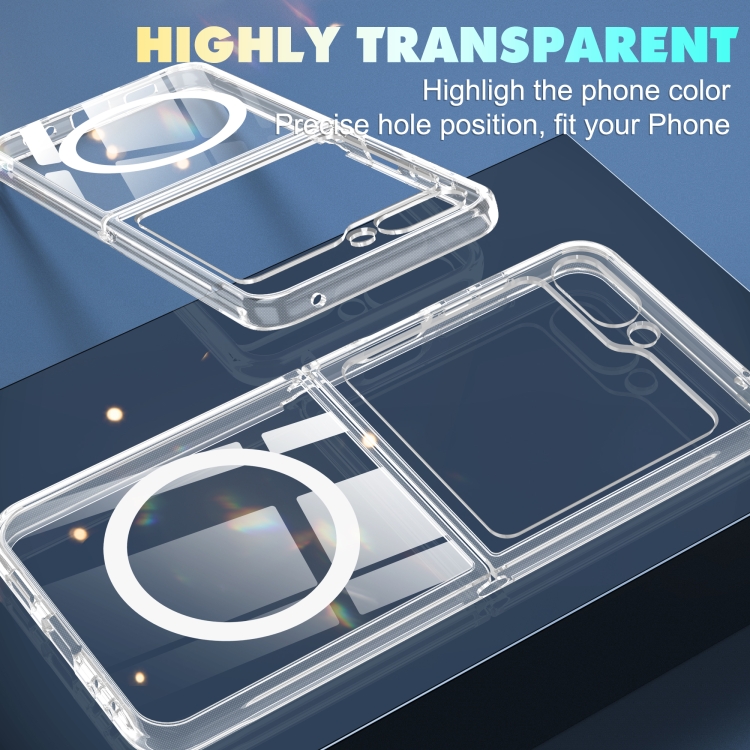 For Samsung Galaxy Z Flip6 5G MagSafe Transparent Shockproof PC Folding Phone Case For Samsung Galaxy Z Flip6 5G MagSafe Transparent Shockproof PC Folding Phone Case