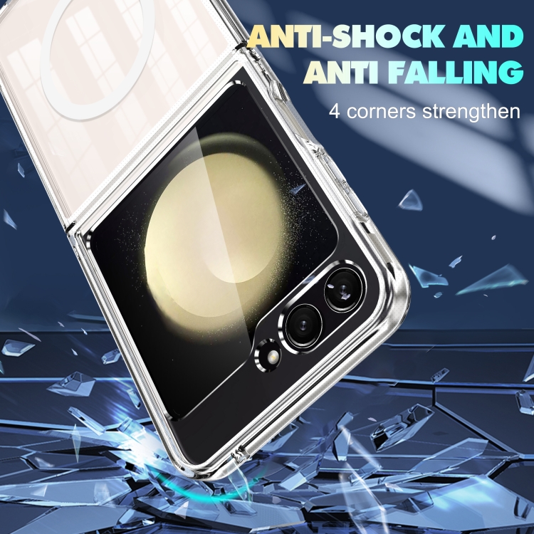 For Samsung Galaxy Z Flip6 5G MagSafe Transparent Shockproof PC Folding Phone Case For Samsung Galaxy Z Flip6 5G MagSafe Transparent Shockproof PC Folding Phone Case