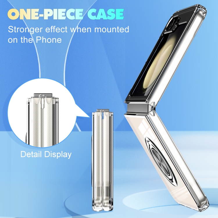 For Samsung Galaxy Z Flip5 5G MagSafe Transparent PC Folding Phone Case with Ring Holder For Samsung Galaxy Z Flip5 5G MagSafe Transparent PC Folding Phone Case with Ring Holder