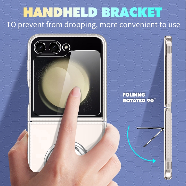 For Samsung Galaxy Z Flip5 5G MagSafe Transparent PC Folding Phone Case with Ring Holder For Samsung Galaxy Z Flip5 5G MagSafe Transparent PC Folding Phone Case with Ring Holder